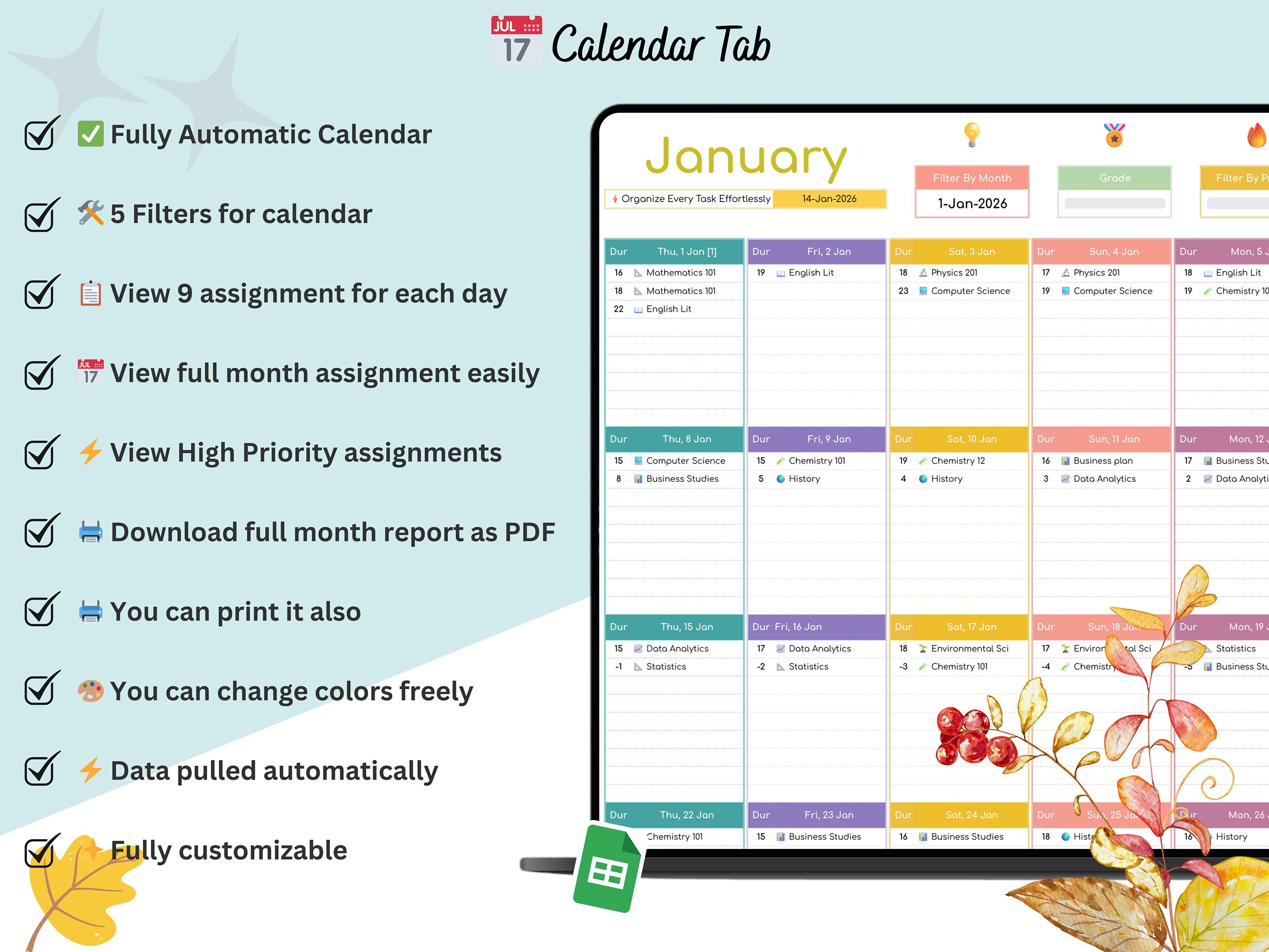 Assignment Tracker - student planner - assignment planner - homework tracker - academic planner - student tracker - school organizer - Image 10