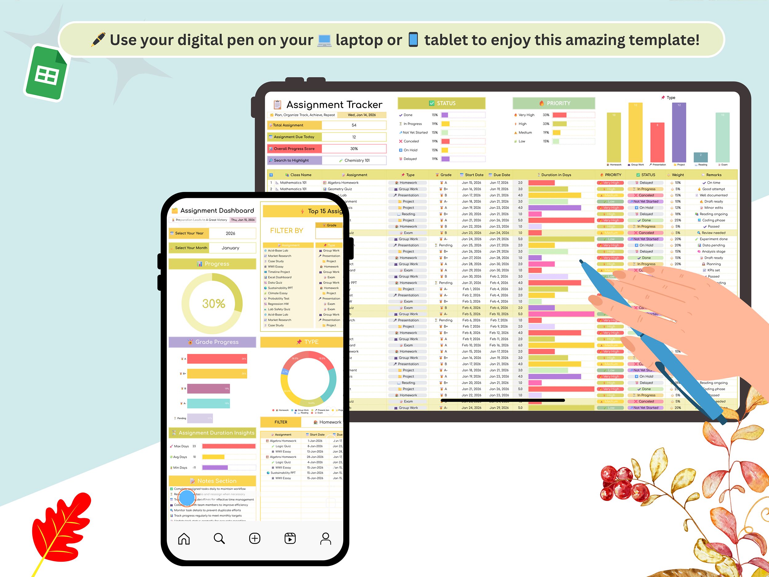 Assignment Tracker - student planner - assignment planner - homework tracker - academic planner - student tracker - school organizer - Image 11