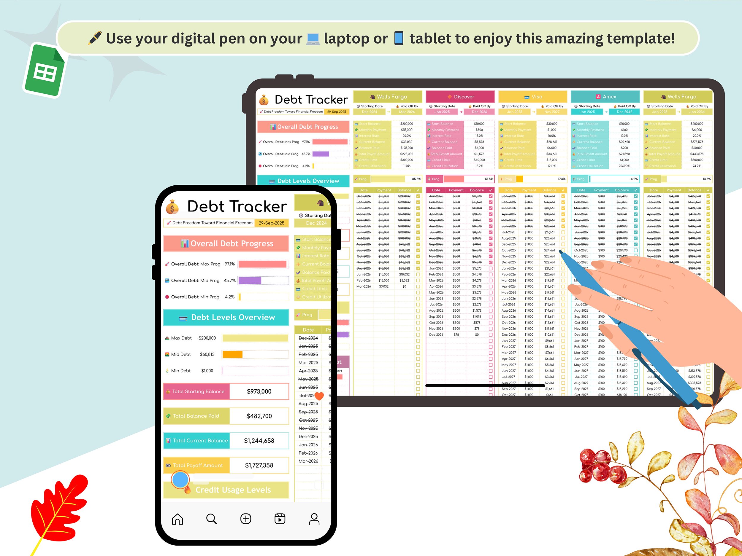 Debt Tracker google sheets - Debt Tracker - debt tracker spreadsheet - debt snowball trackers - debt snowball tracker google sheets - debt - Image 10