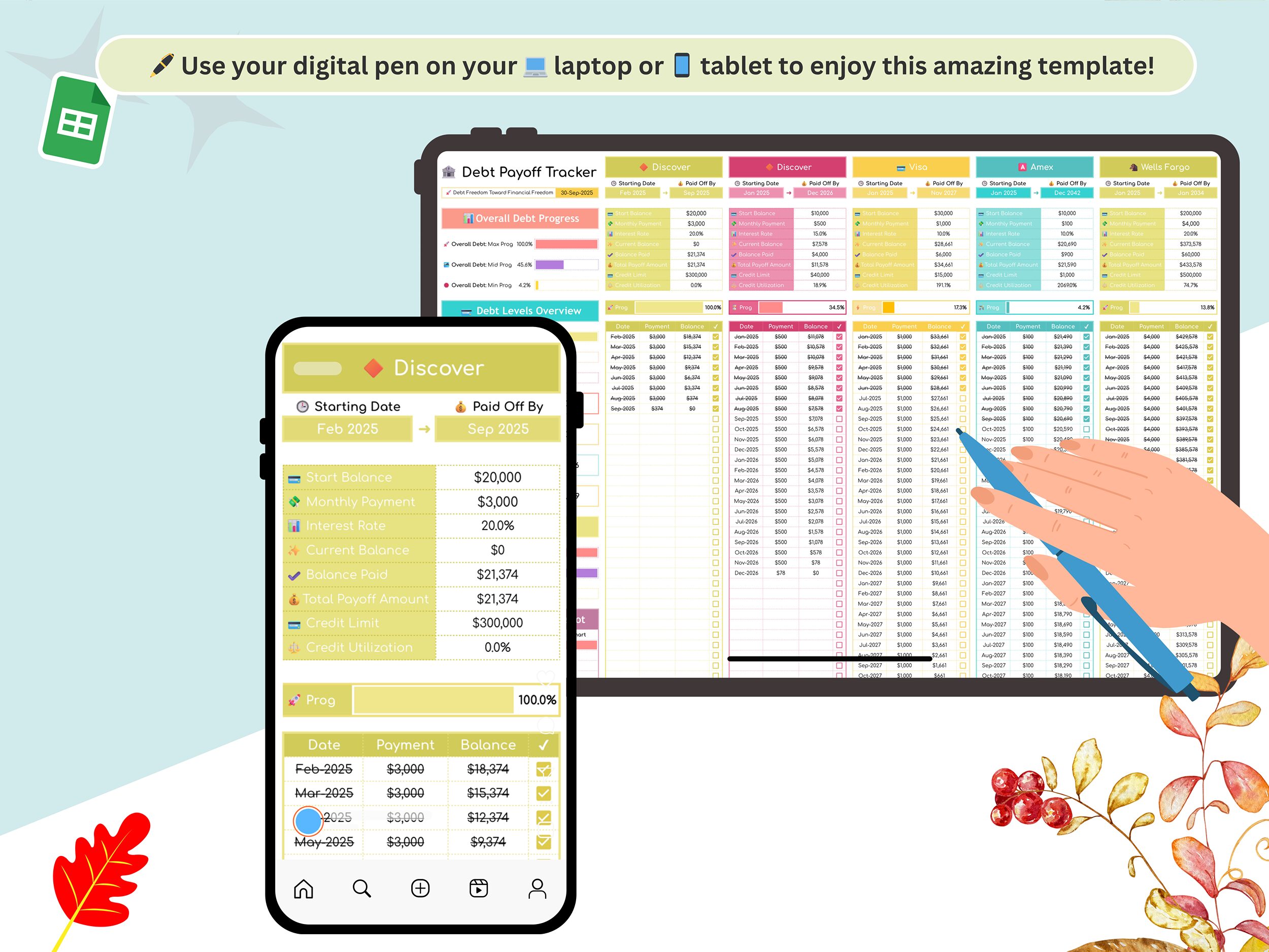 debt payoff tracker google sheets - debt payoff tracker - debt payoff spreadsheet - debt tracker google sheets - debt payment tracker - debt - Image 10