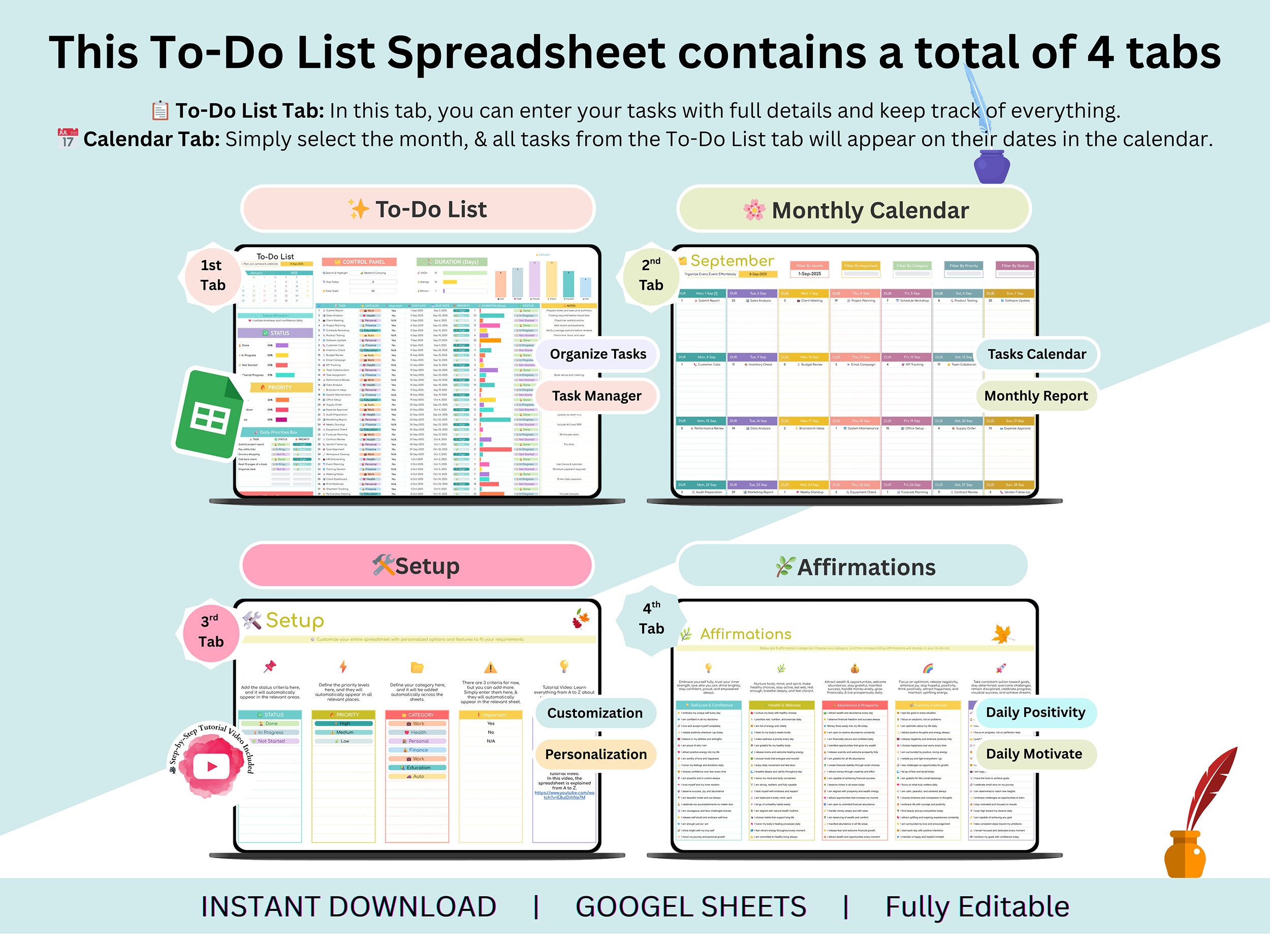 To Do List – to do list google sheets – to do list google sheets tracker – to do list calendar google sheets – to do list calendar – Planner