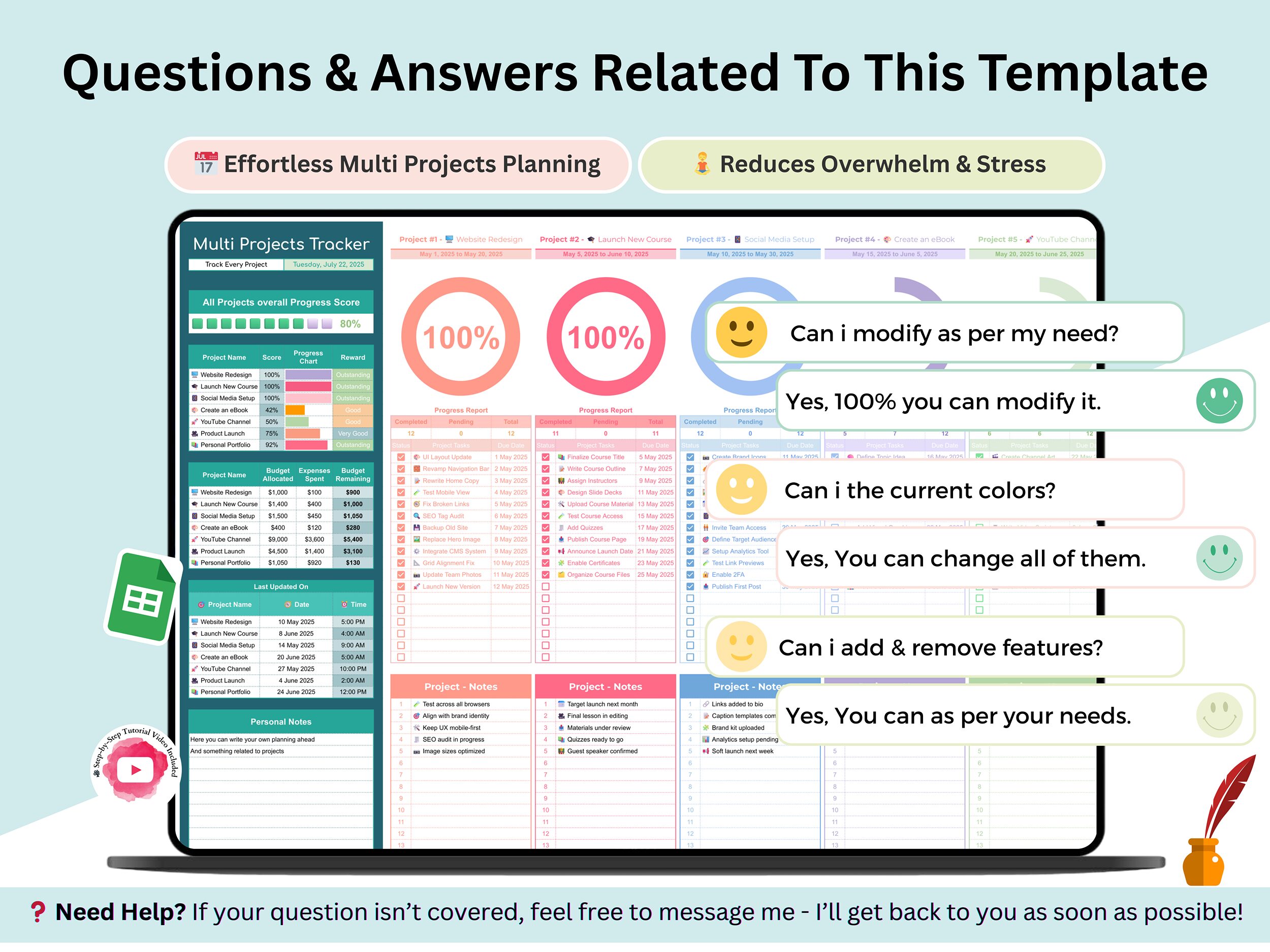 Multiple Projects Tracker – multi projects – projects tracker – multi phase project – project task tracker – project time tracker