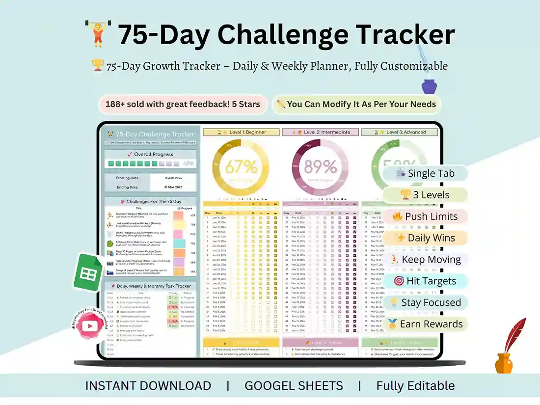 75 Day Challenge Tracker
