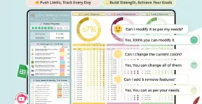 75 day tracker automated dashboard with completion percentage chart