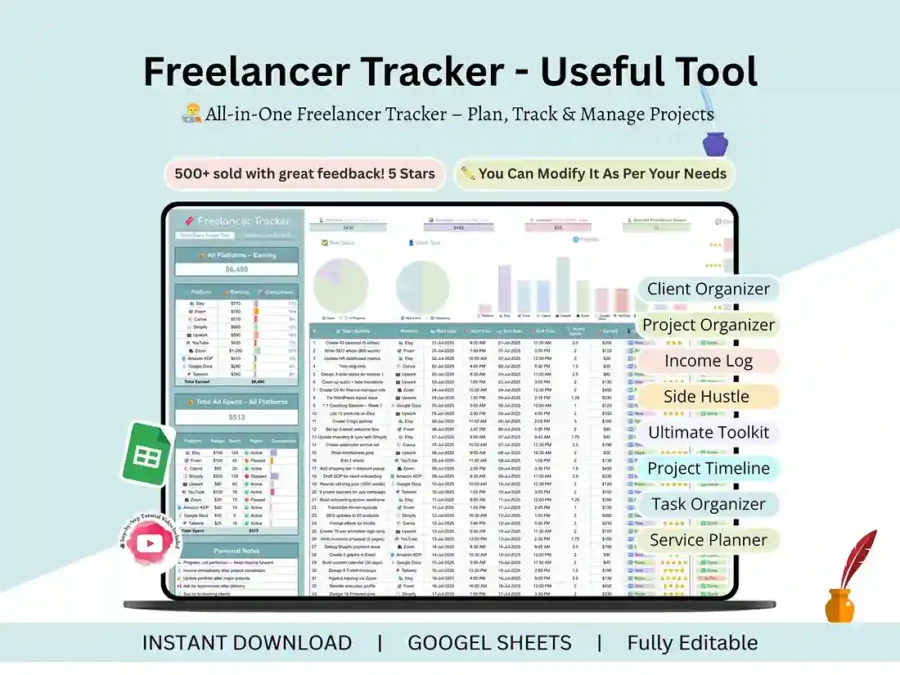 Freelance timesheet template in Google Sheets