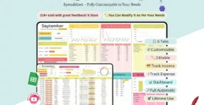 Custom financial dashboard with editable categories