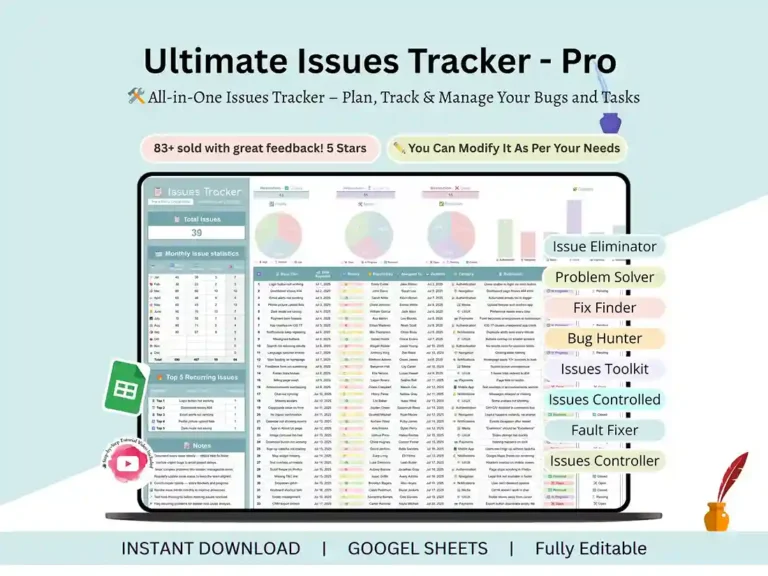 Issue tracker dashboard in Google Sheets