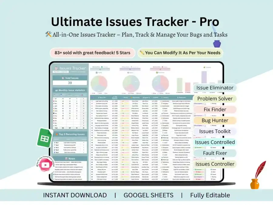 Issue tracker dashboard in Google Sheets