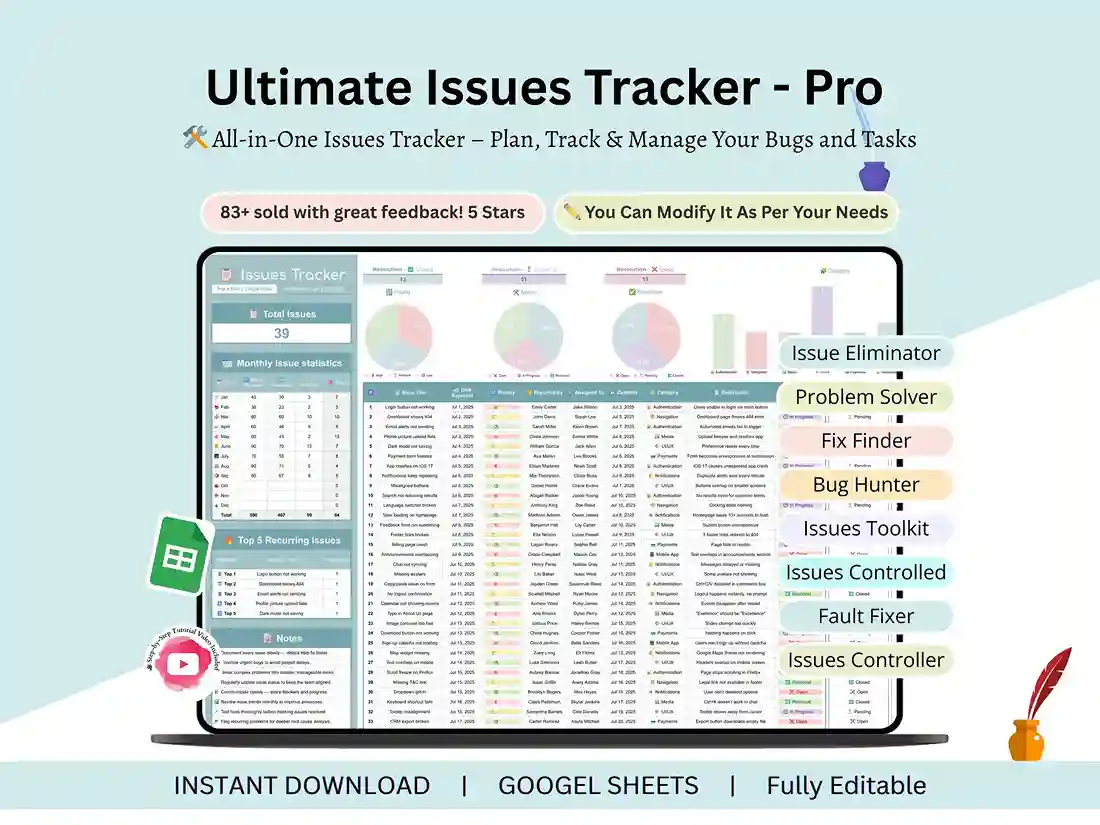 Issue tracker dashboard in Google Sheets