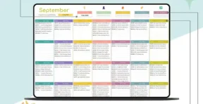Annual event calendar layout view