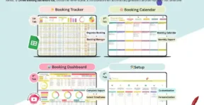 Booking Dashboard tab with automated charts and booking summary
