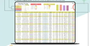 Setup tab for entering business details in the booking tracker template