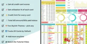 Credit card tracker theme option 2 – alternate color layout