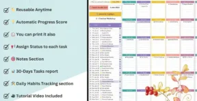 Google Sheets task calendar template on desktop view