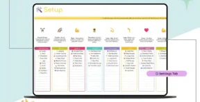 Daily workout planning tab with sets, reps, and exercises