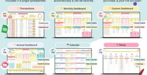 Google Sheets expense tracker mobile and desktop view