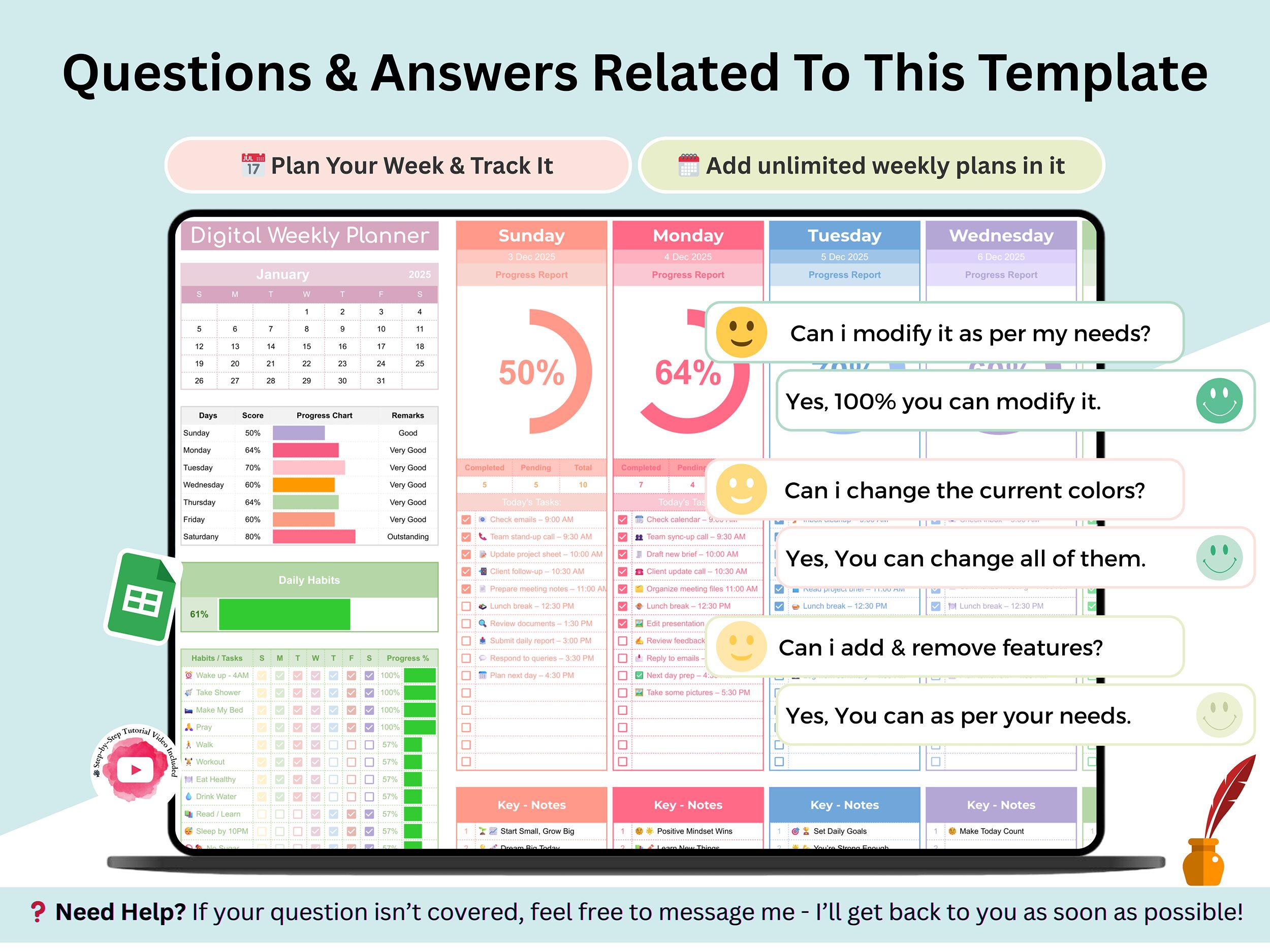 Multi Income Tracker - Expense Tracker Google Sheets - Savings Tracker Spreadsheet - Pro Weekly Planner - multi income - 4 Trackers In 1 - Image 9