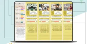 Weekly and monthly goal planner view for tracking short and long-term progress