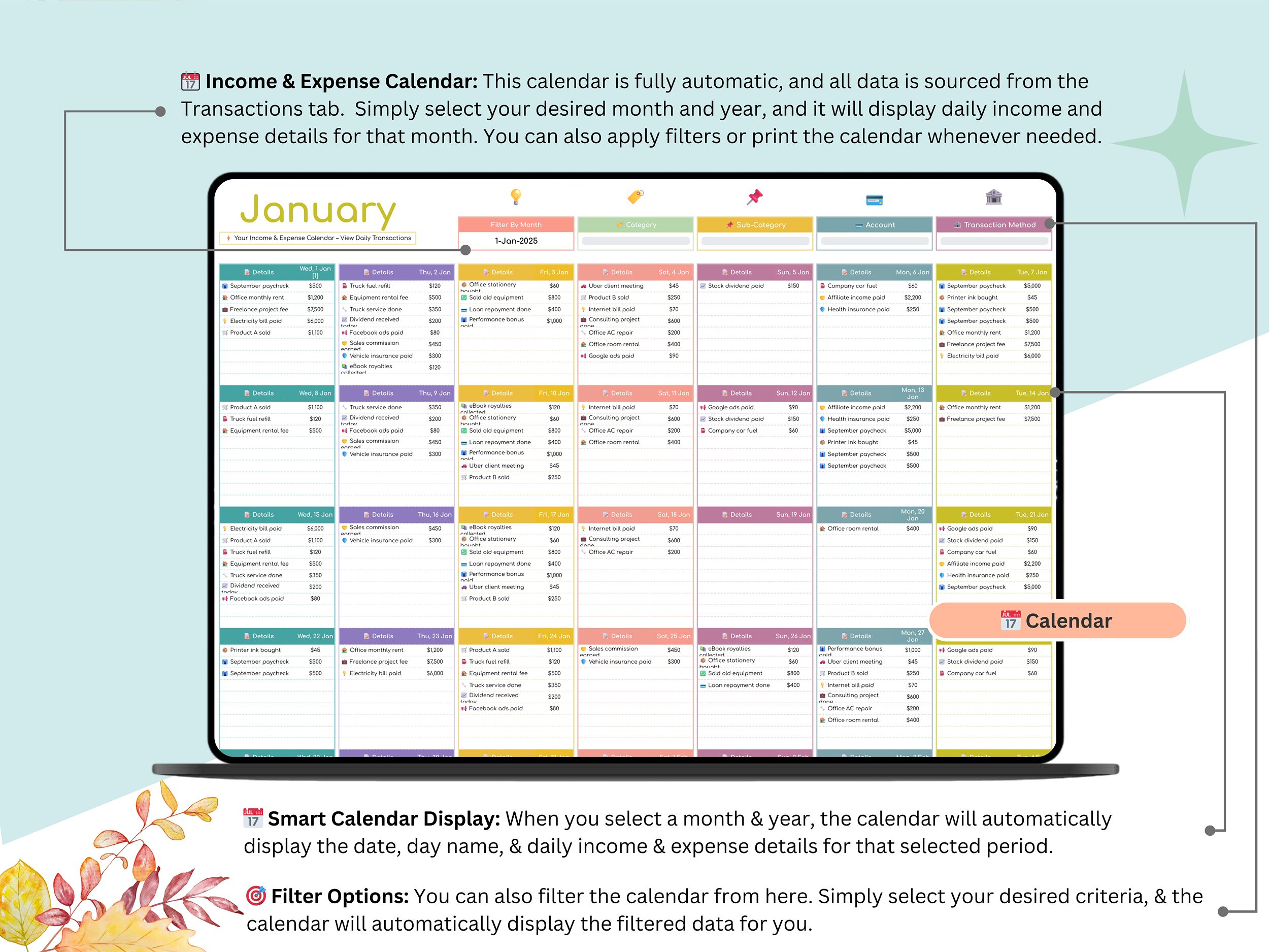Financial Planner Google Sheets – Budget & Debt Tracker 12 Monthly income and expense dashboard with spending insights