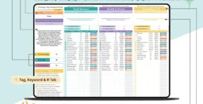 Content ideas bank tab for brainstorming social media posts