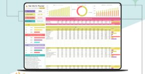 Net worth tracker comparing total assets and liabilities over time