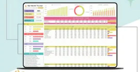 Assets and liabilities entry sections in the net worth tracker