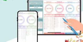 Monthly expense log view inside the Google Sheets budget tracker