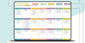 Task management template filled in with example tasks