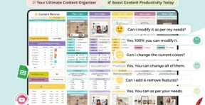Hashtags, tags and keywords bank tab in Google Sheets