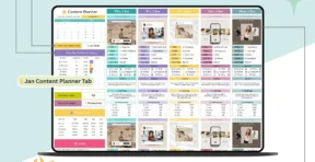 January content calendar tab in the social media content planner