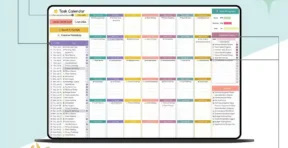 Yearly task calendar overview across 12 months