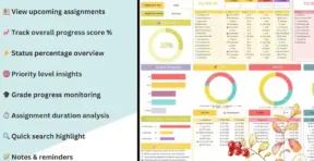 Assignment calendar monthly view for tracking deadlines