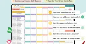 Task tracker spreadsheet with daily task list layout