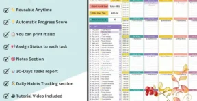 Daily time blocking template filled in with a sample workday