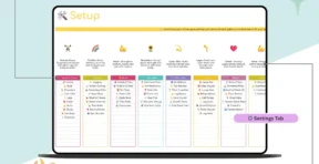 Settings tab for customizing fitness goals in the workout tracker