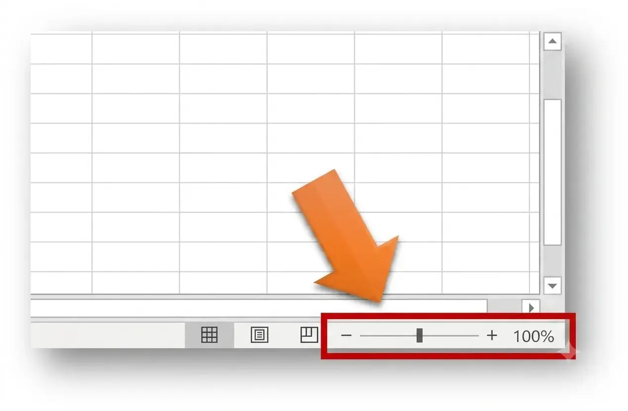 Excel zoom slider bottom right